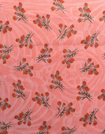 Light Pink Printed Chiffon Saree