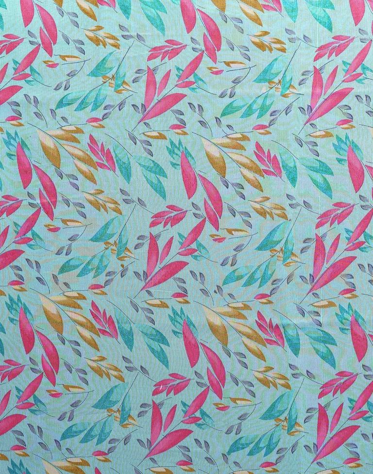 Light Turquoise Chiffon Printed Saree