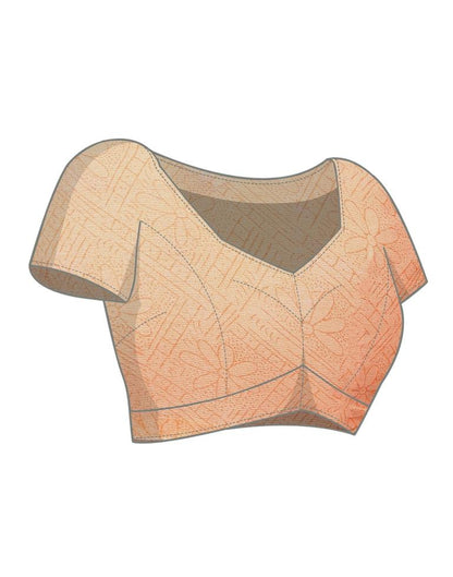 Light Orange Chiffon Printed Saree