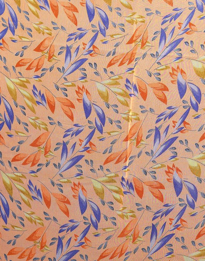 Light Orange Chiffon Printed Saree