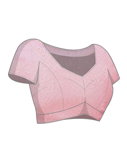 Light Pink Chiffon Printed Saree