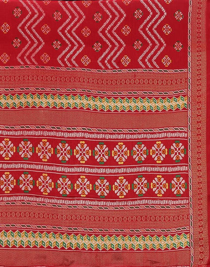 Red Silk Printed Saree