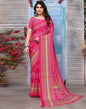Rani Pink Silk Printed Saree