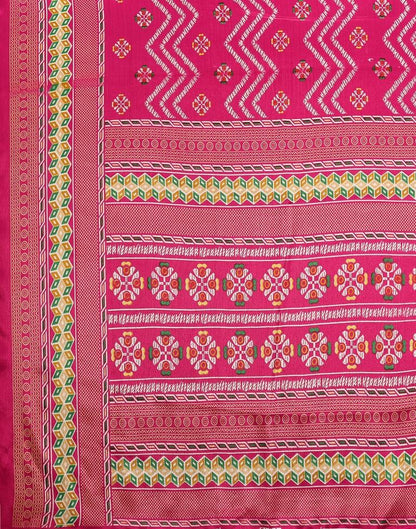 Rani Pink Silk Printed Saree