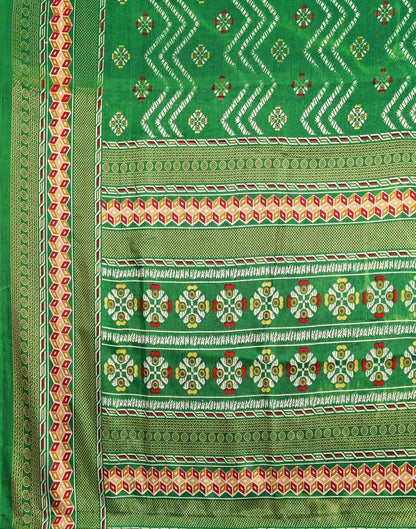 Green Silk Printed Saree