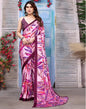 Light Pink Printed Silk Saree