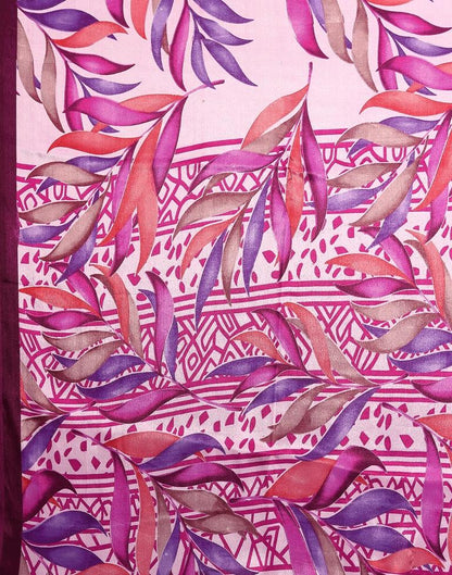 Light Pink Printed Silk Saree