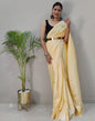 Ready to Wear Cream Silk Self Woven Saree