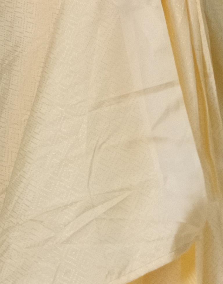 Ready to Wear Cream Silk Self Woven Saree