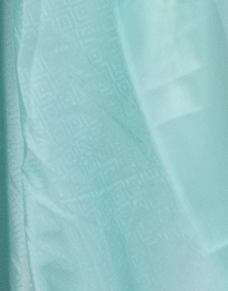 Ready to Wear Turquoise Silk Self Woven Saree