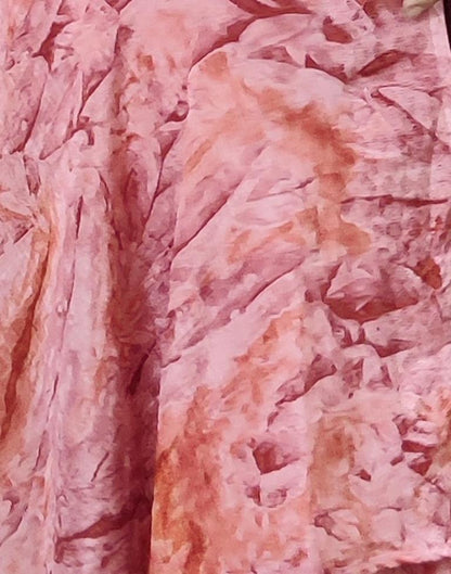 Ready to Wear Light Pink Chiffon Printed Saree