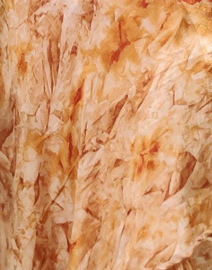 Ready to Wear Light Orange Chiffon Printed Saree