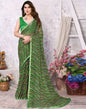 Green Chiffon Leheriya Printed Saree