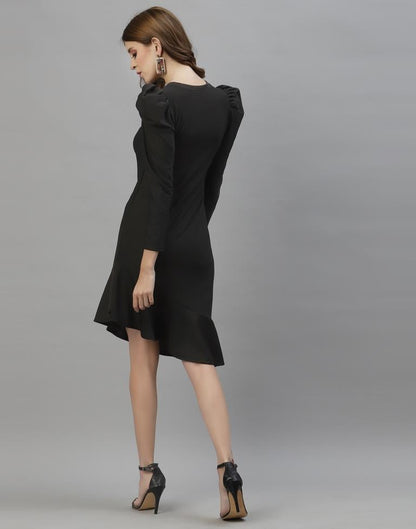 Black Ruffuled Dress | Sudathi