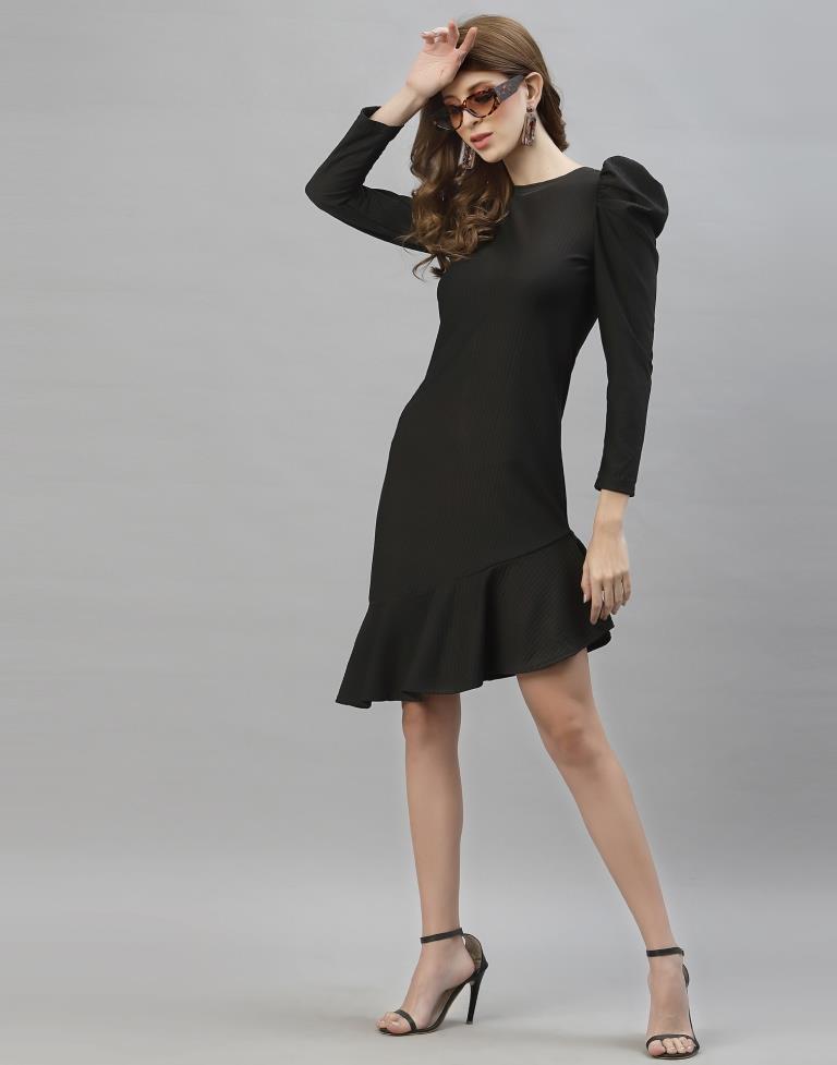 Black Ruffuled Dress | Sudathi