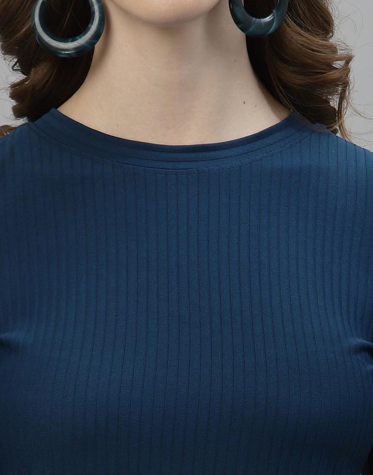 Prusian Blue Ruffuled Dress | Sudathi