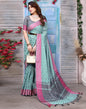 Turquoise Silk Weaving Saree