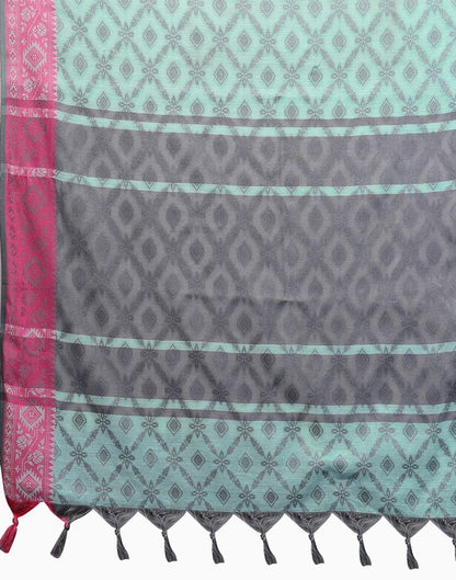 Turquoise Silk Weaving Saree