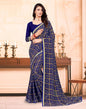 Royal Blue Georgette Bandhani Printed Saree