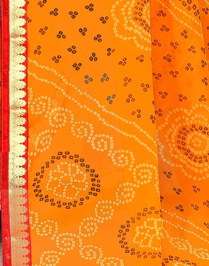 Turmeric Yellow Georgette Bandhani Printed Saree