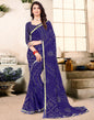 Royal Blue Georgette Bandhani Printed Saree
