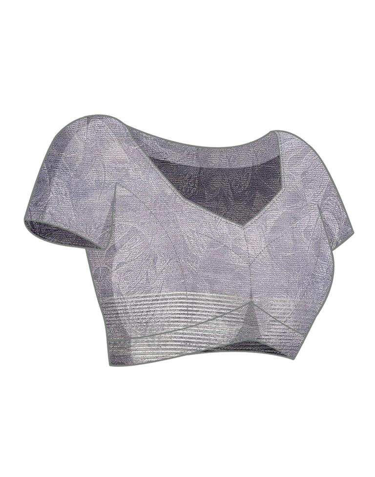 Light Grey Chiffon Printed Saree
