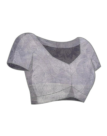 Light Grey Chiffon Printed Saree