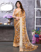 Turmeric Yellow Chiffon Printed Saree