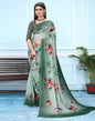 Mint Green Georgette Digital Printed Saree