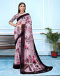 Lavender Georgette Digital Printed Saree