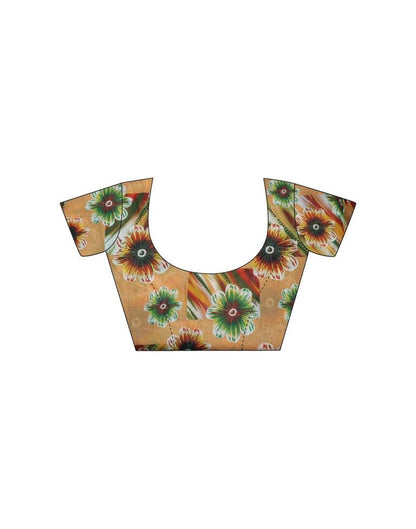 Multicoloured Georgette Digital Printed Saree