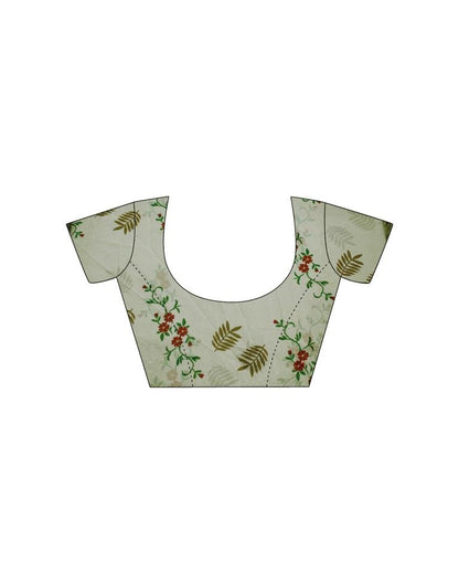 Cream Georgette Digital Printed Saree