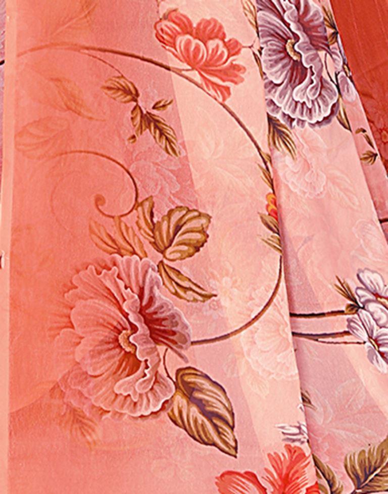 Rose Pink Georgette Digital Printed Saree