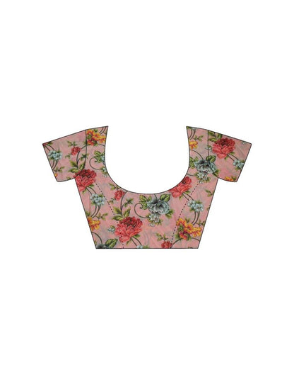 Rose Pink Georgette Digital Printed Saree