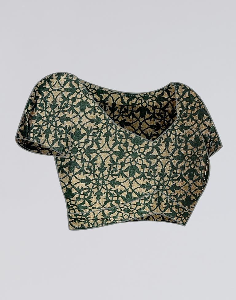 Green Printed Georgette Saree