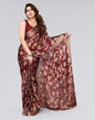 Maroon Printed Georgette Saree