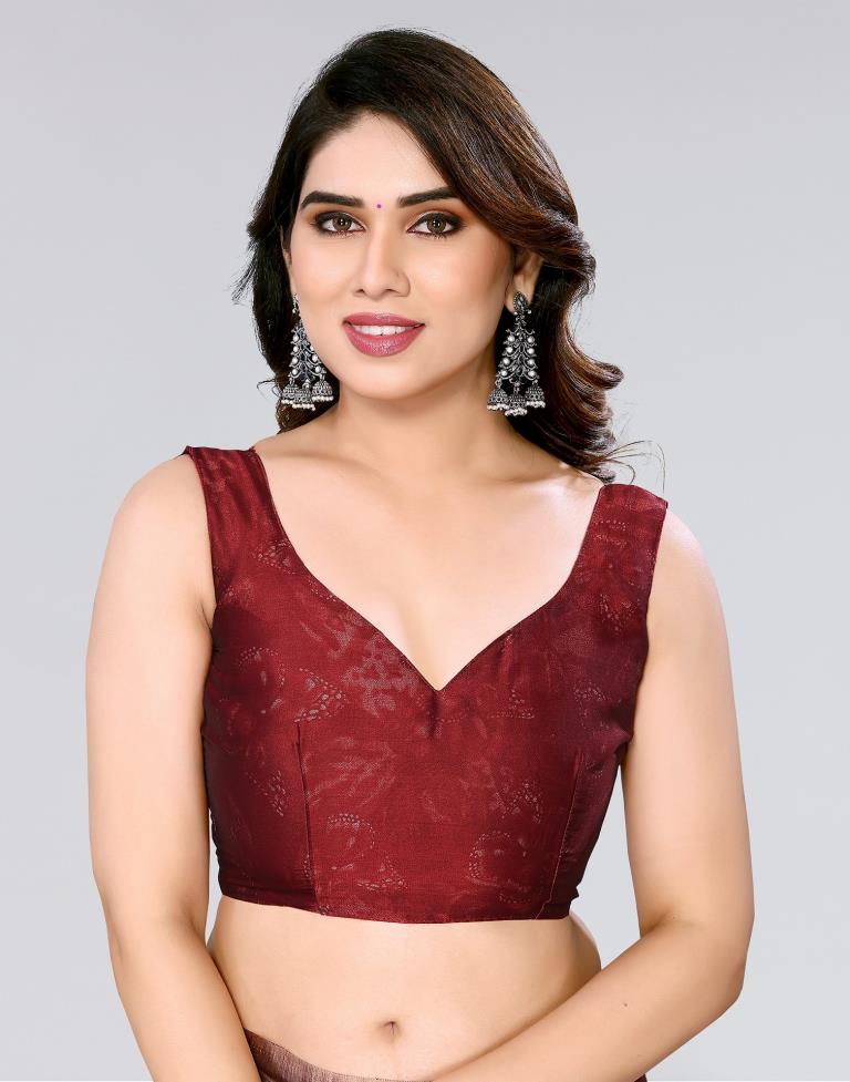 Maroon Printed Georgette Saree