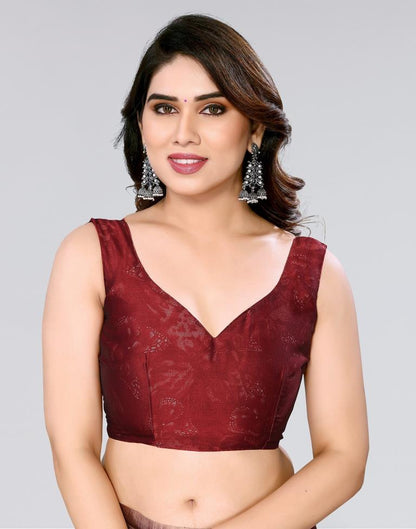 Maroon Printed Georgette Saree