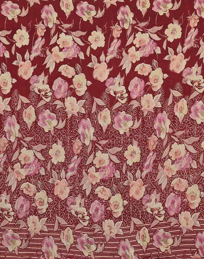 Maroon Printed Georgette Saree