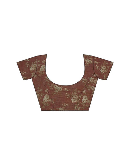 Light Grey Georgette Floral Printed Saree