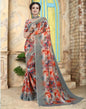 Multicoloured Georgette Floral Printed Saree