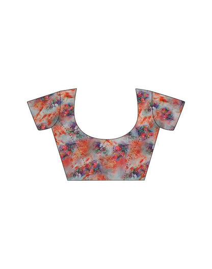 Multicoloured Georgette Floral Printed Saree