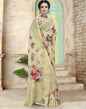 Light Yellow Georgette Floral Printed Saree