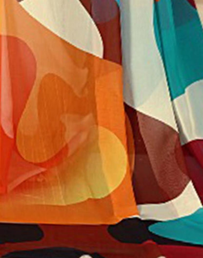 Multicoloured Georgette Printed Saree