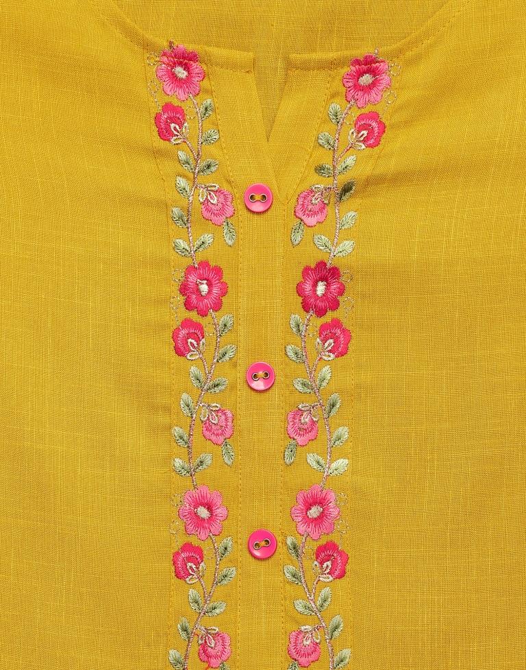 Mustard Embrodiered Kurti | Sudathi