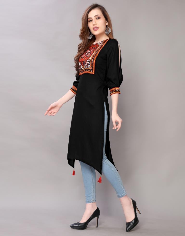 Black Printed Kurti | Sudathi
