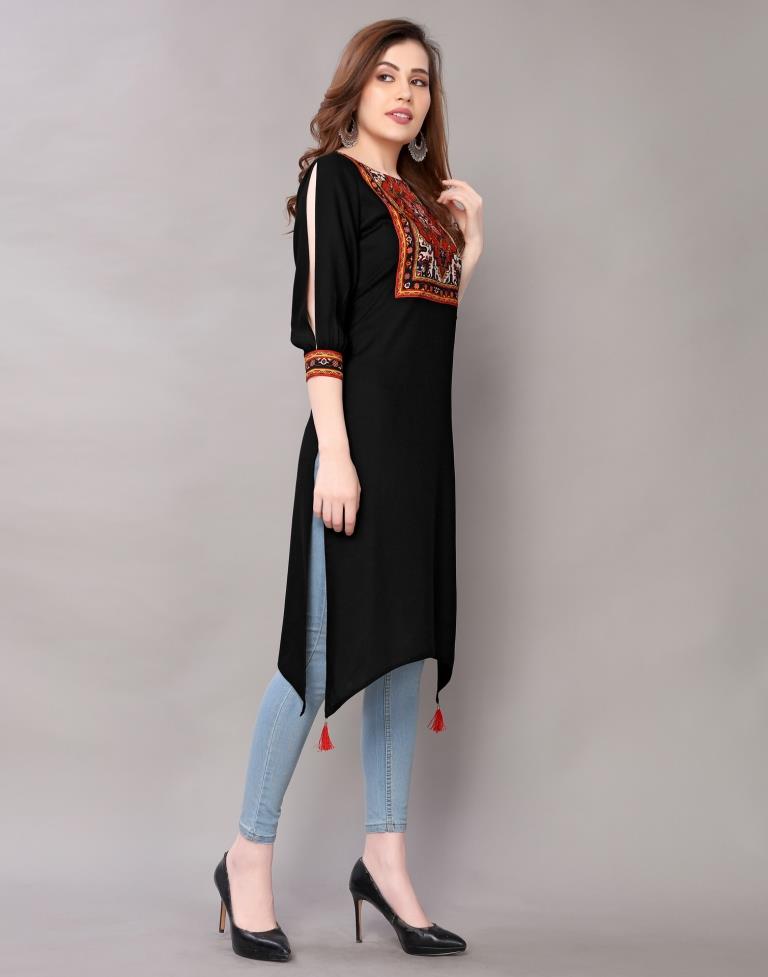Black Printed Kurti | Sudathi