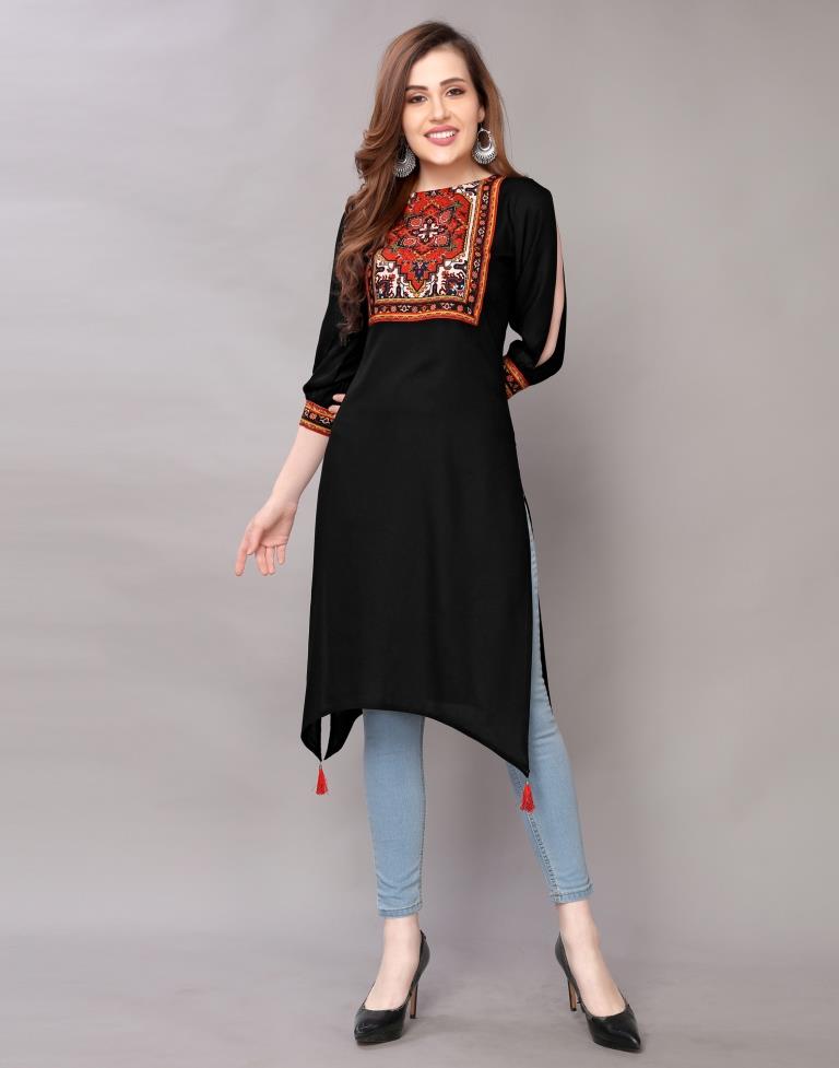 Black Printed Kurti | Sudathi