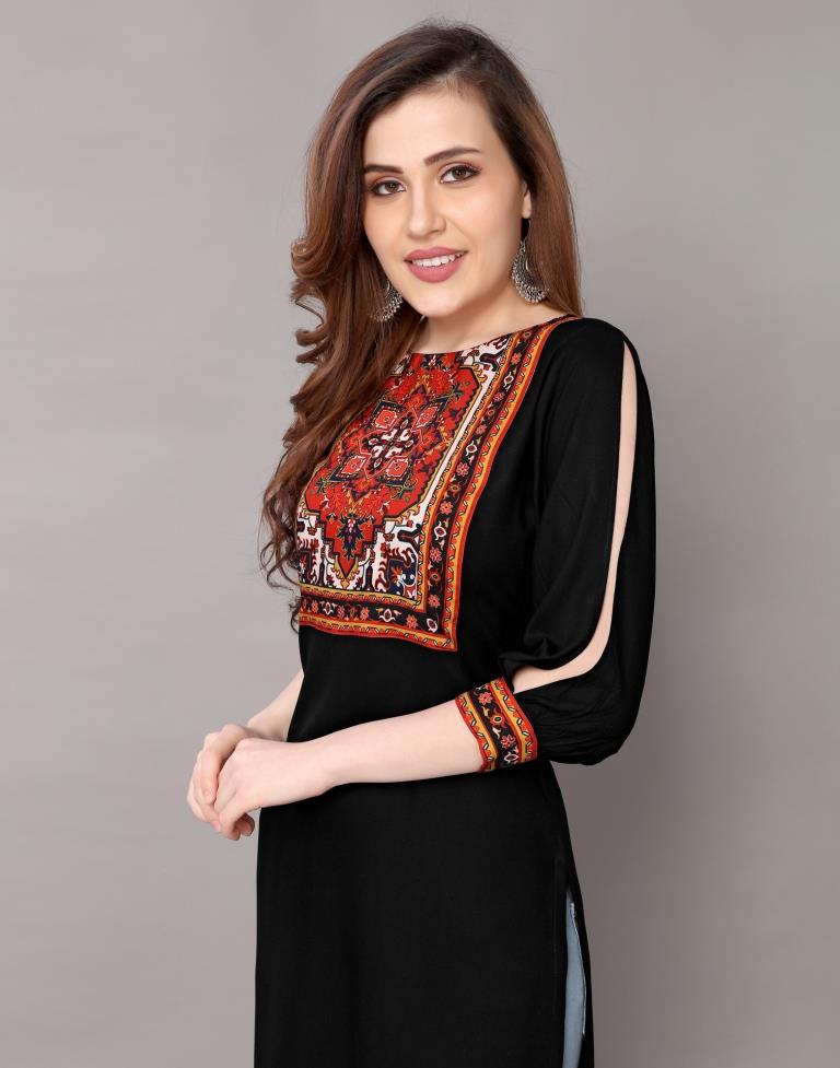 Black Printed Kurti | Sudathi