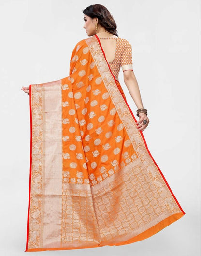 Orange Silk Weaving Saree